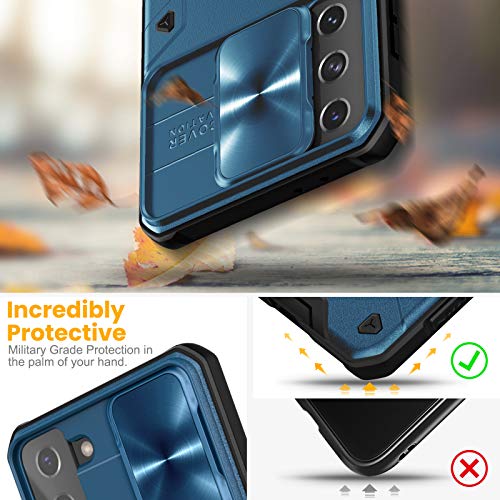 Image of Nillkin for Samsung Galaxy S21 Plus case 6.7 inch, Kickstand Slide Camera Protection Cover for Samsung Galaxy S21 Plus 5G Case Shockproof Anti-Slip Rugged Heavy Duty Protection case S21+ Blue