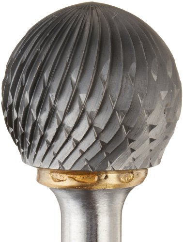 Drill America SD-7 Carbide Burr/Rotary File Ball-End Double Cut for Die Grinder 3/4" Dia. x 11/16" Cut Length with 1/4" Shank and 2-7/16" Overall Length - Image 2