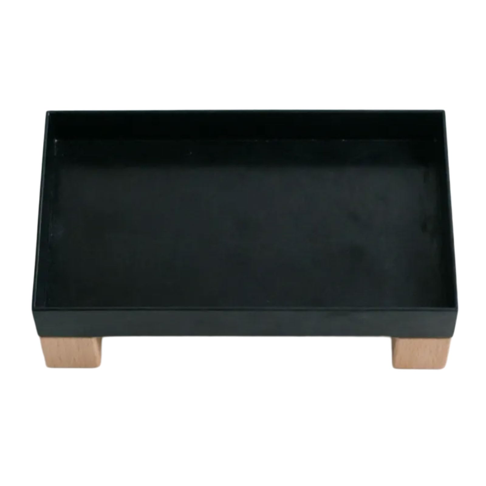 Zeiwohndc Black Rectangle Handcrafted Wood Square Desk Organizers With Sturdy Construction In Multiple Size Addition Desk Storage Box