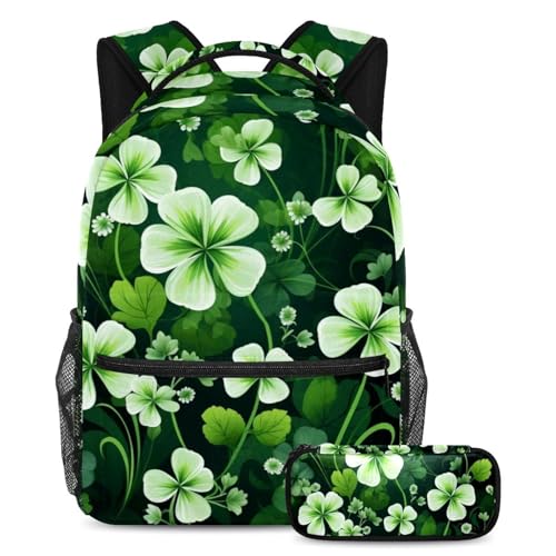 Sac à dos d'étudiants contre le manque de place avec sa trousse scolaire verte intégrée