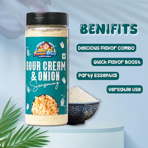 Image of Time Out Popcorn Peri Peri and Sour Cream n Onion Seasoning, Multi-Purpose Powder, Popcorn and Snacks Flavoring,Pack of 2, 100g Each