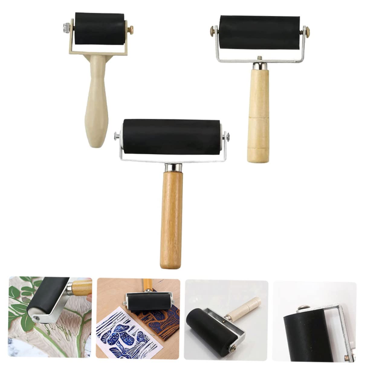 Housoutil Diamond Drawing Roller 3pcs Rubber Printmaking Roller Printing Tool for Boys and Girls Adults Easy to Operate