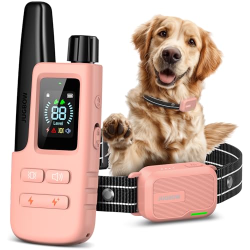 Jugbow Dog Shock Collar – 4200FT Range, IPX7 Waterproof, 4 Modes, Rechargeable, Fits All Breeds