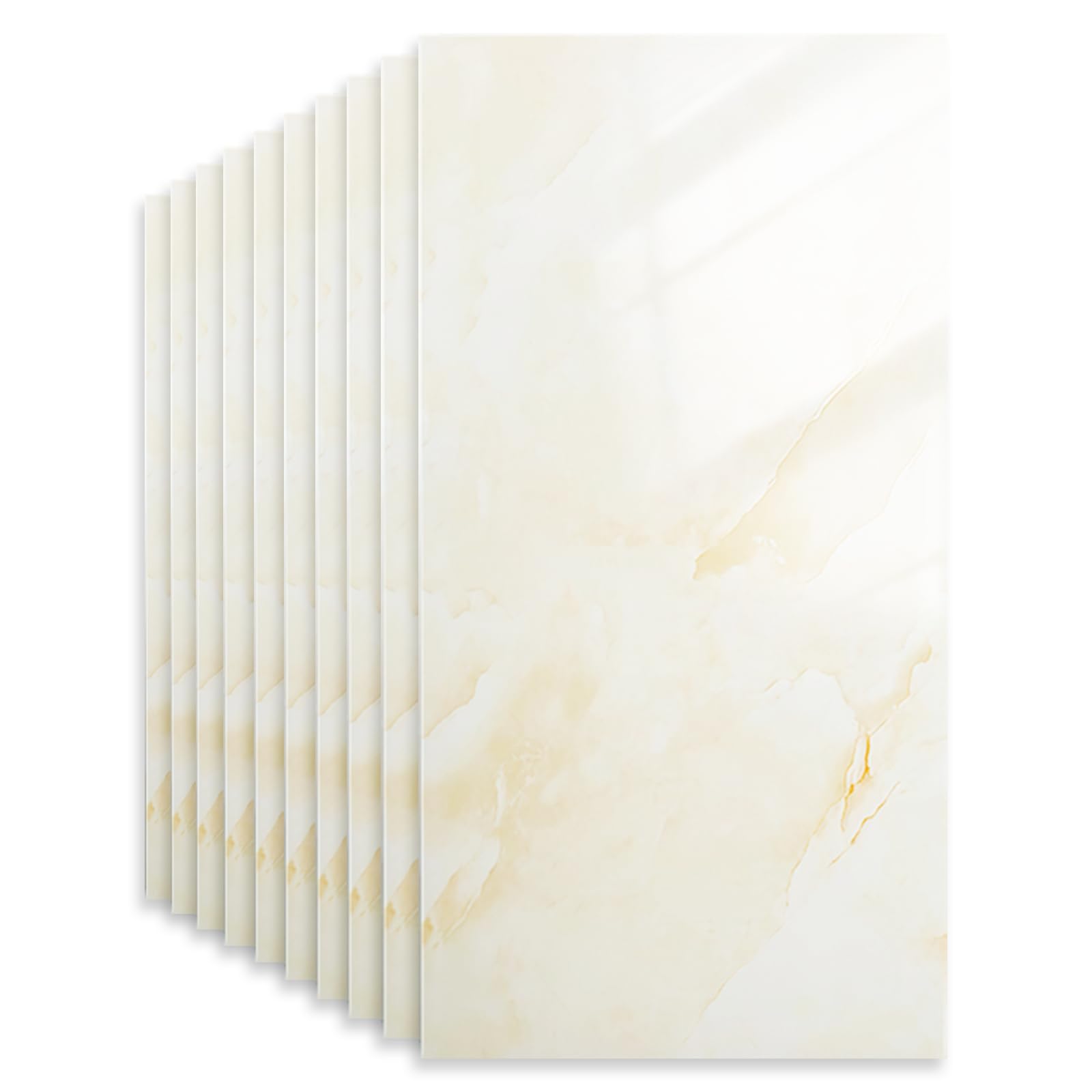 10 adesivi per piastrelle da cucina e mobili da bagno, impermeabili, 60 x 30 cm, motivo roccia Jinsha