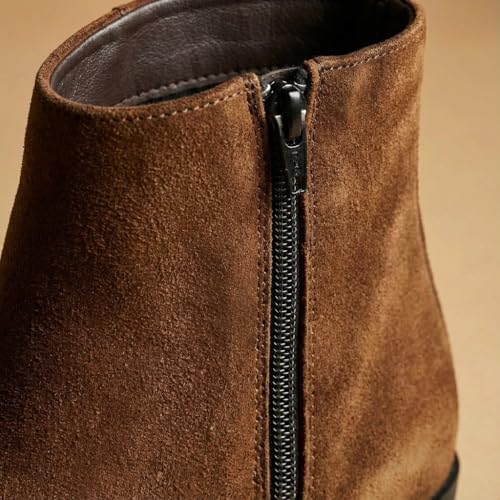 Image of Big Fox Men's Premium Suede Cuban Boots | Stylish Ankle-Length Casual Boots | Lightweight & Comfortable