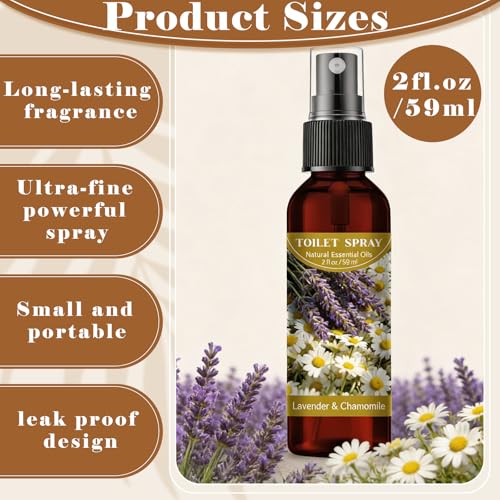 Image of 8 Pcs Toilet Spray Bathroom Odor Eliminator 2oz Air Freshener,Brown,Natural