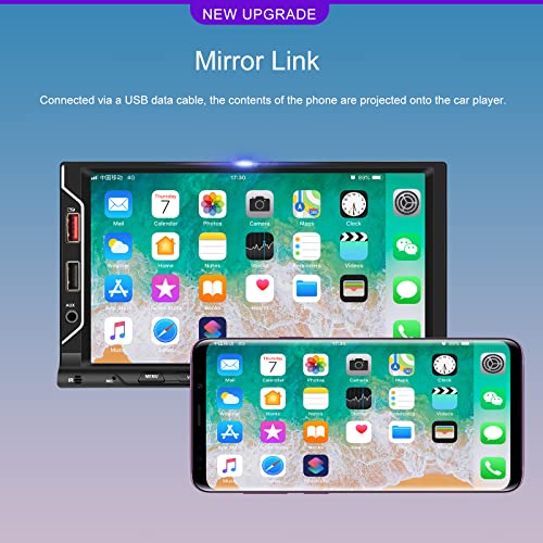 Sixwin Double Din Car Stereo With Wireless Carplay Android Auto 7 Inch Touch Screen Car Radio With Bluetooth Multimedia Player With Backup Camera Car Mp5 Player Fm Mirror Link Steering Wheel Control #TOP4