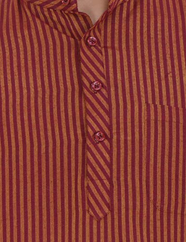 Image of LATEST CHIKAN Men's Cotton Blend Regular Striped Kurta