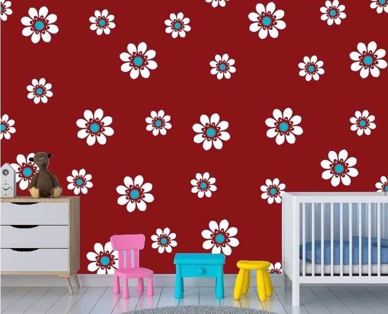 PTD Imposing | Flower Kids Wall Design Painting Stencils for Wall and Home Decor, Re-useable and Washable (Pack of 1) (12 x 12 inch)(8 x 8 inch)(2 Piece)