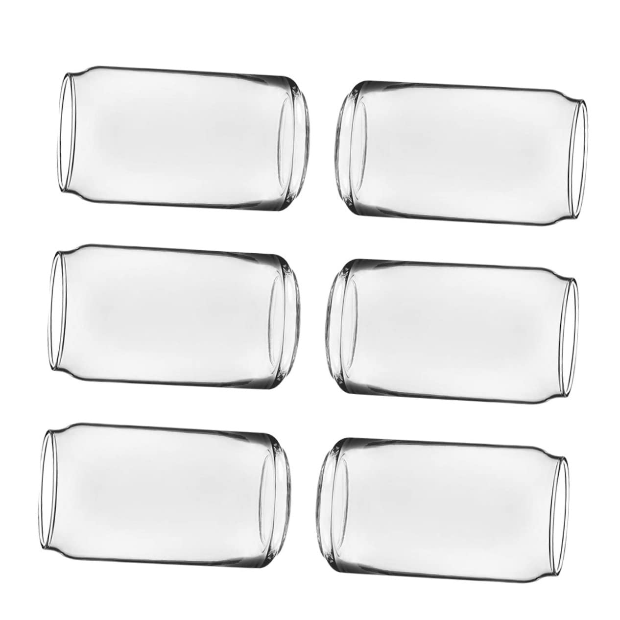 Mikinona 6pcs Glass Water Cup Can Shaped Glasses Clear Coffee Mug Drinking Can Glasses Vodka Glasses Clear Glasses Wine Goblet Beverage Cup Goblet Cup Cocktail Glasses Transparent re-usable