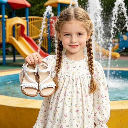 Image of GINFIVE Toddler Girls Sandals Little Girls Kids Summer Shoes Toddler Sandals