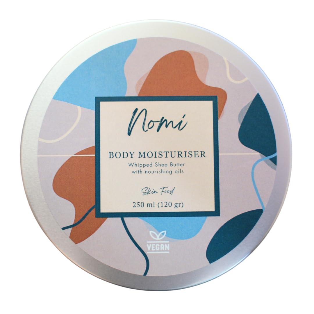 Nomi Body Moisturiser - Organic Whipped Shea Butter, Avocado & Almond Oil, Vitamin E - Vegan Whipped Body Butter (100 ml, Vanilla)