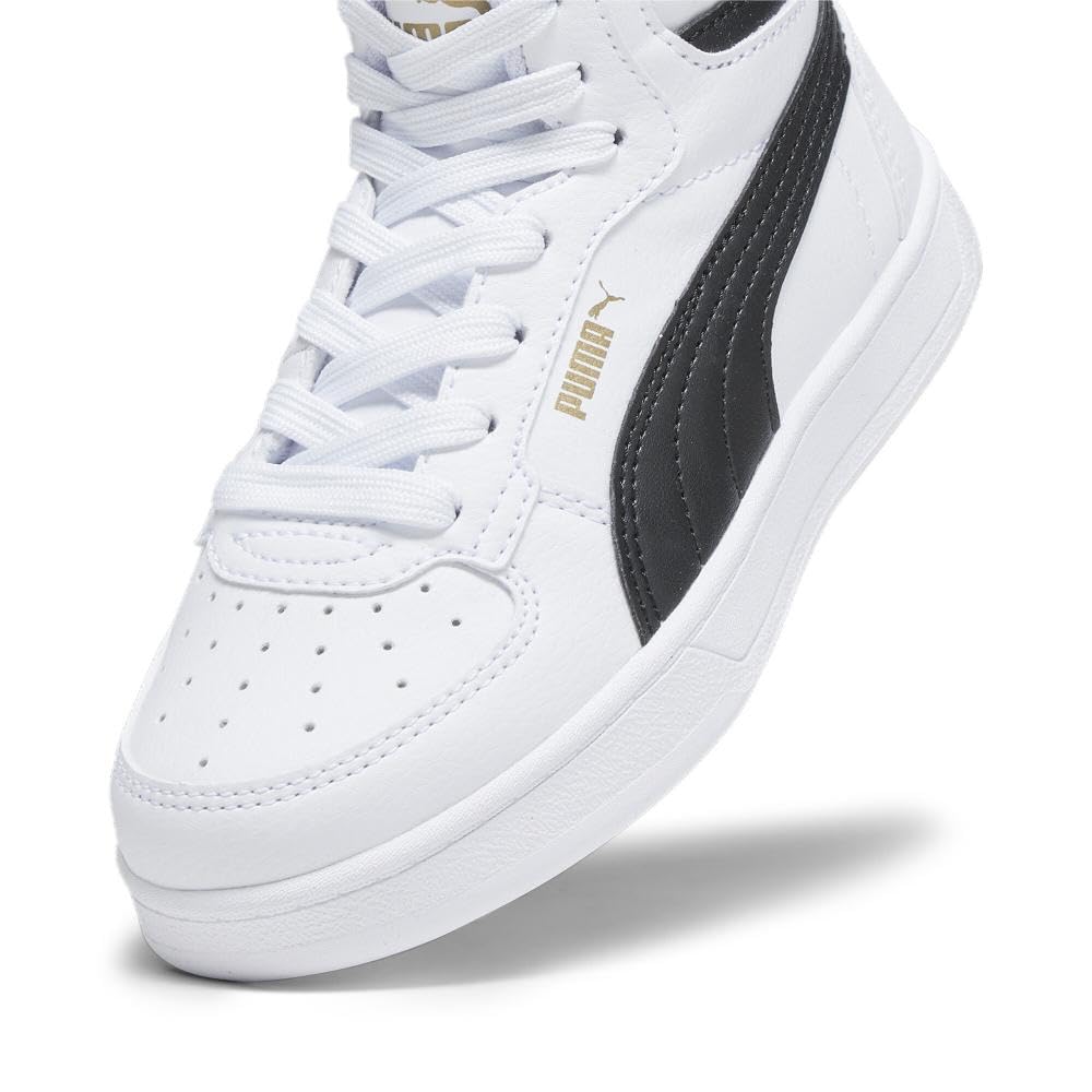 PUMA Shoes, Caven 2.0 Mid Sneaker, Blanco Negro-Dorado, 38 EU Unisex niños