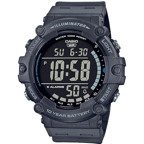 SMIORAS Reloj AE-1500WH-8BVEF Digital para Hombre Color Negro. Diametro de la Caja : 50 milímetros. Resistencia al Agua : 10 Atmosferas.