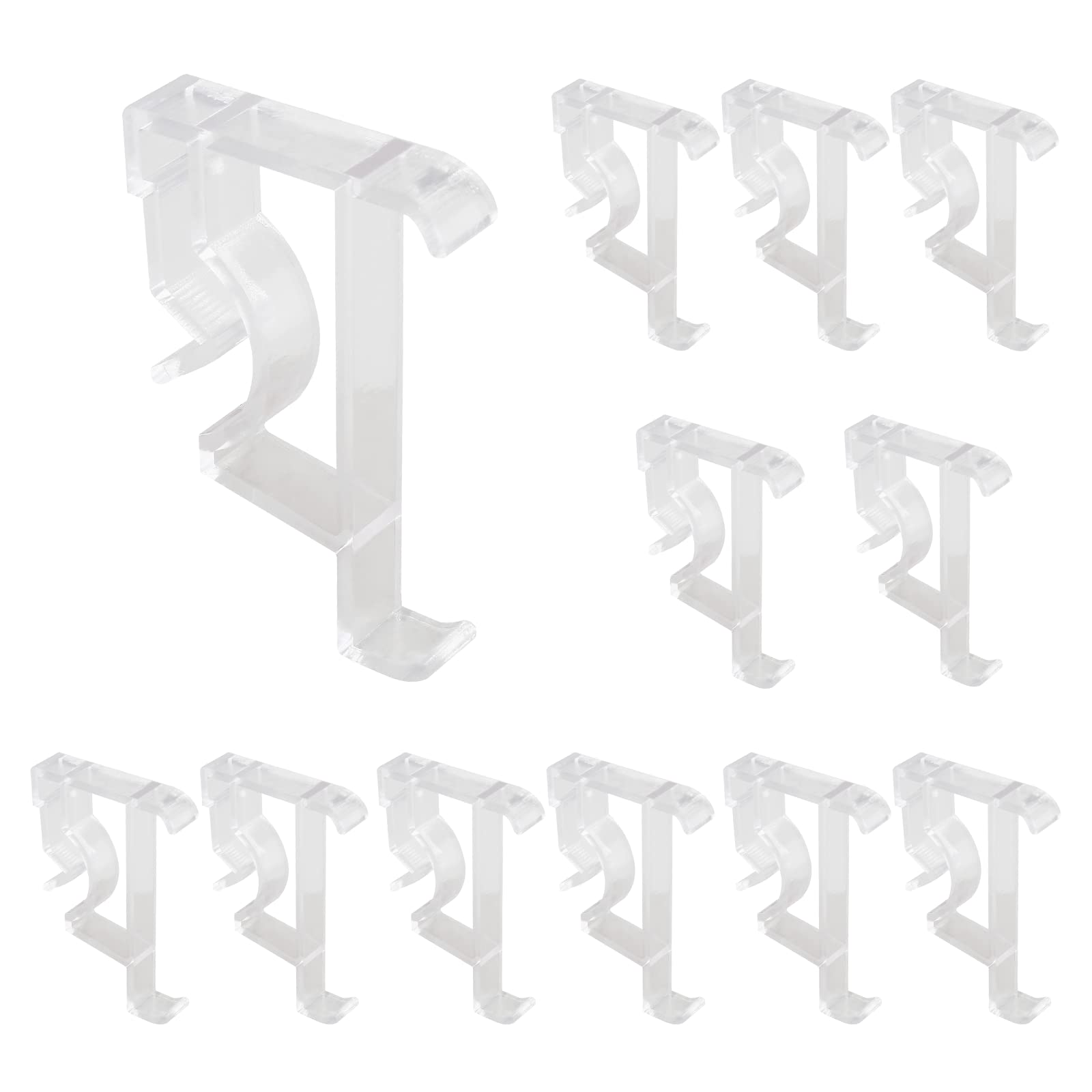 Hitefu 12PCS Valance Clips, 2 Inch Plastic Window Blind Valance Replacement Clips, Clear Hidden Valance Clips for Horizontal Blinds Valance
