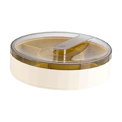 ATORSE Rotating Storage Box Fruit Plate Multipurpose Tray for Party Kitchen Home White