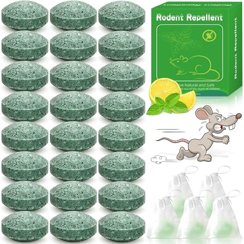 Paquete de 24 repelentes de ratones, repelente de ratas de menta, disuasorio de ratas, control de roedores, antiratones, más humano que la trampa para ratones y repelente ultrasónico para ratones para