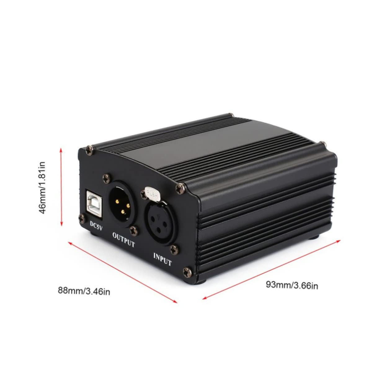 FUNOMOCYA Isolated Voltage Boost Condenser Microphone USB Power Supply 5v to 48v Dc for