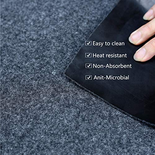 SIRUITON Grill Mat/Rectangular Hearth Pad Polyester Trim Non Slip Mat Protects Floors from Sparks Embers Logs (37.4 x 17.7in) - Thumbnail 5