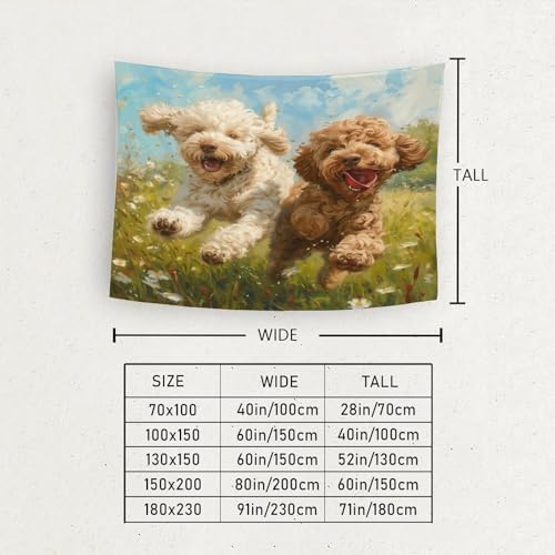 Tenture murale Cockapoo en polyester souple pour cacher un mur blanc sans peinture - 6