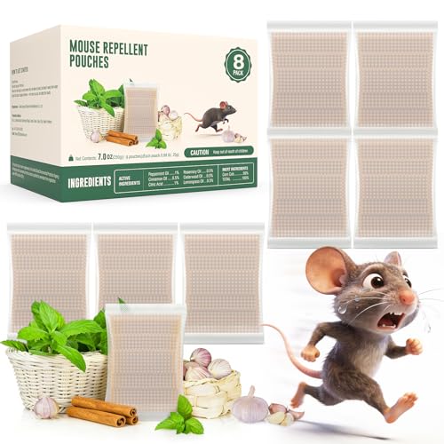 Pest Repellent Pouches, Peppermint Oil for Rodent, Mouse, Rats, Spider,