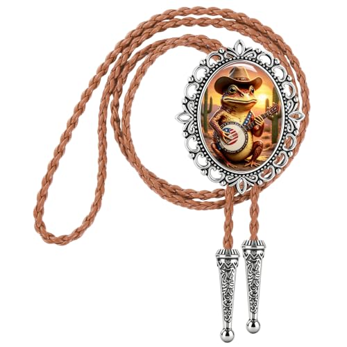 Image of Jeilwiy Bolo Tie for Men Western Cowboy Gothic Bolo Tie Necklace Halloween