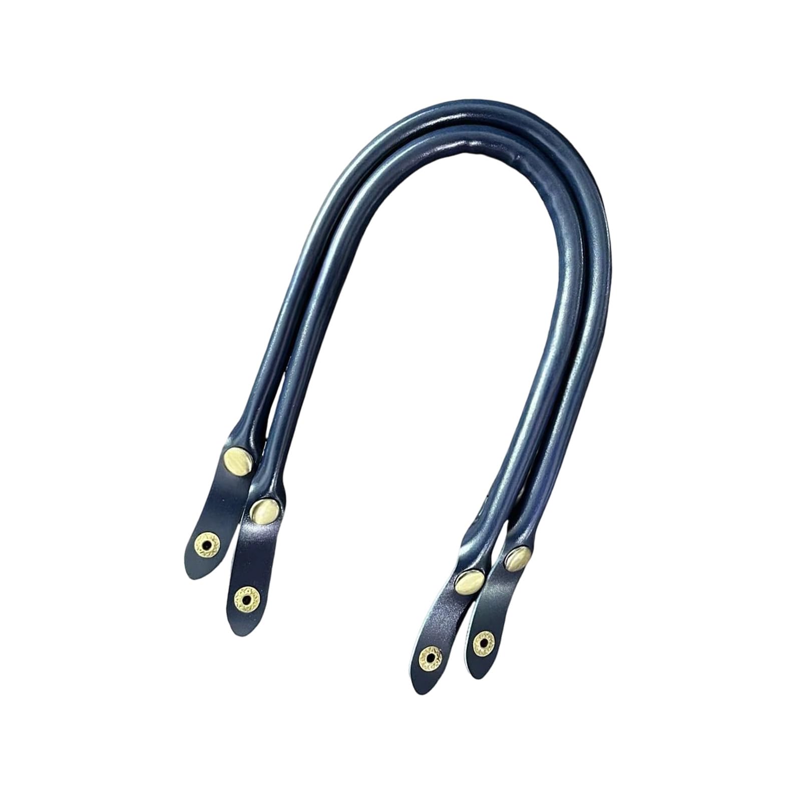 47cm PU Leather Replacement Bag Handles with Snaps Button Closure for Handbag Briefcases Travel Bags