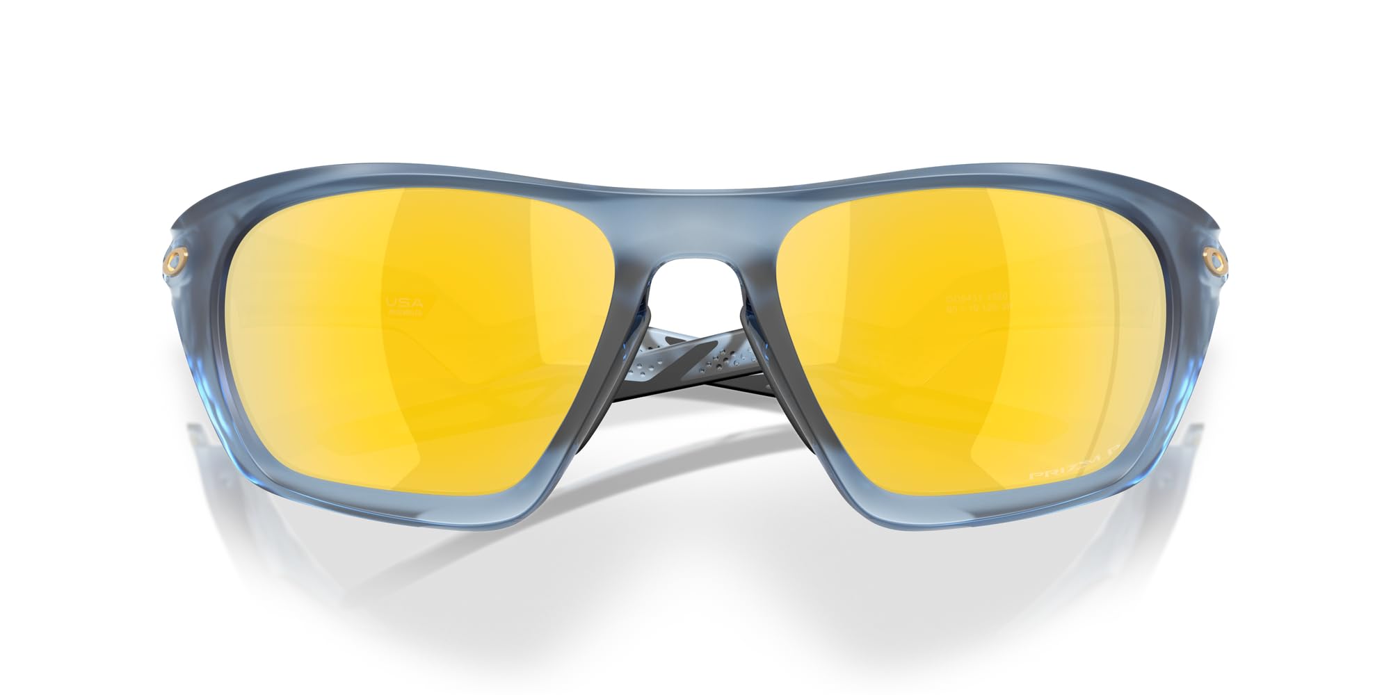 Oakley Męskie prostokątne okulary przeciwsłoneczne OO9431 Lateralis, Matte Transparent Abyss/Prizm 24K spolaryzowane, 60 mm