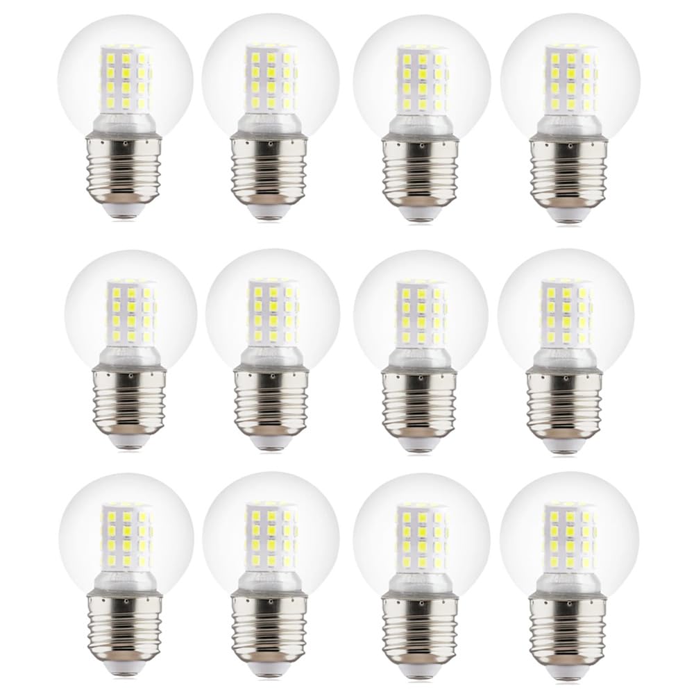 12 Szt G45 E27 9W 220V LED Żarówka Przezroczysta Żarówka Oświetlenie Domowe Reflektor Dekoracyjny Lampa Stołowa Światło Do Salonu,Warm white