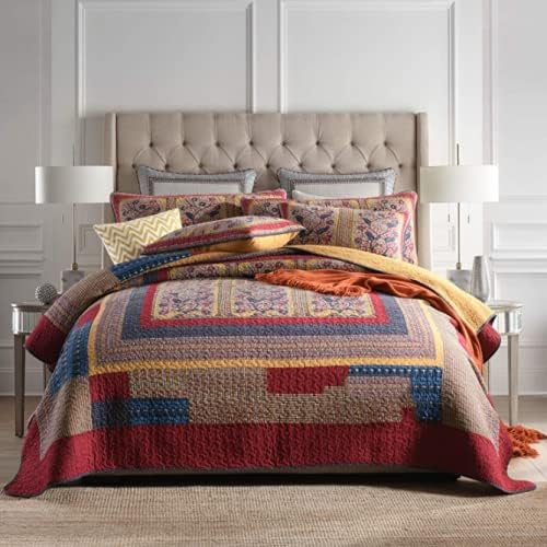 American Retro Style Three-Piece Quilt Washable Air Conditioning Quilt Dry and Breathable for Sleep Thin Fiber Quilt Lightweight Comforte