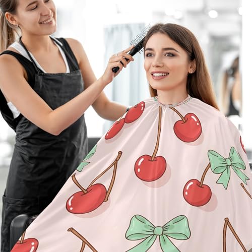 Capa impermeable para corte de cabello Red Cherry verde miniatura 7