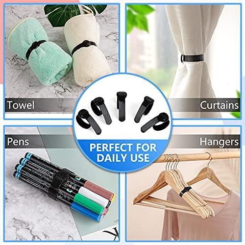 60 x Reusable Cable Ties Black, Adjustable Releasable Hook and Loop Cable Straps for PC Cable Management, Organizing Cords, TV, Desk