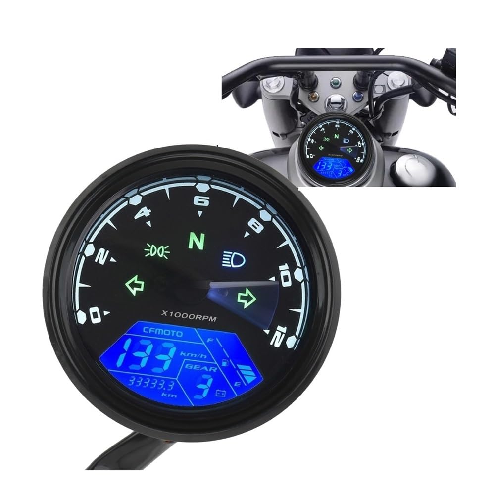 Contachilometri Tachimetro Da Pannello Per Moto Quadrante Universale Per Visione Notturna Contachilometri LED Indicatore Digitale Multifunzione Contagiri Misuratore Di Carburante