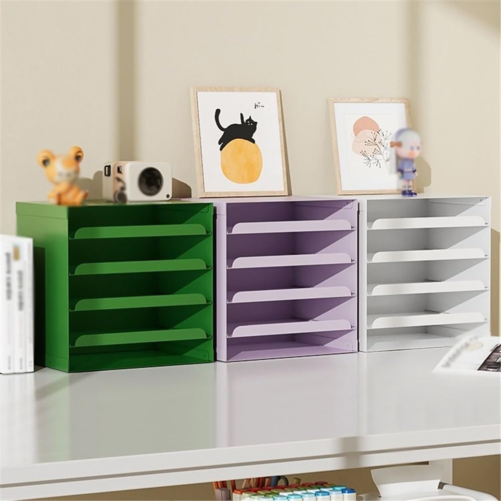 Ufficio Organizzatore di documenti for l'organizzazione degli spazi lavoro, vassoio porta lettere a 5 livelli, scrivania, file Organizzatore da scrivania(Green)