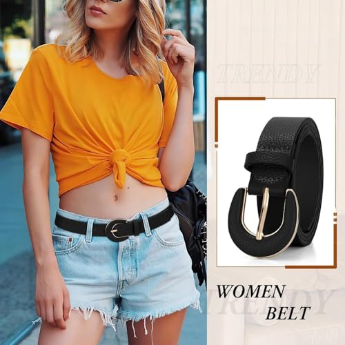 Women's Genuine Leather Belt Casual Fashion Waist Belt for Jeans Pants2