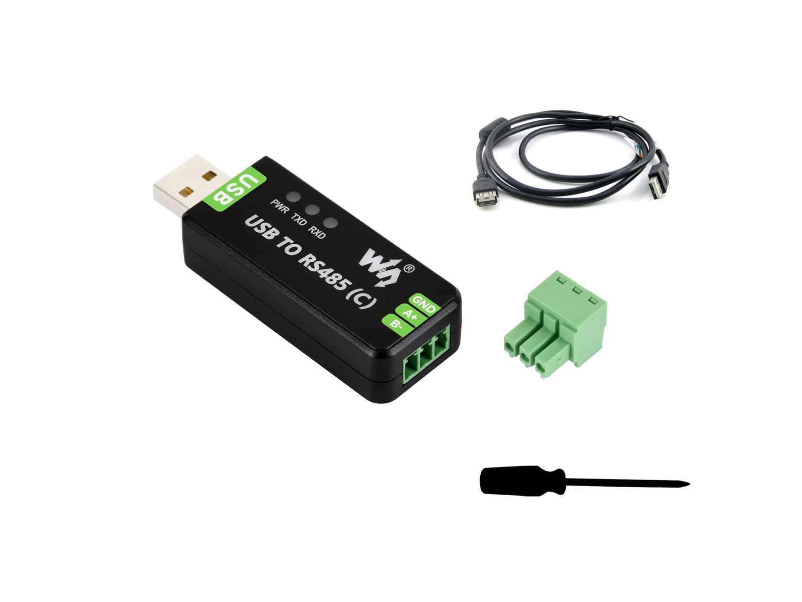 USB to RS485 Industrial Isolated Converter, Onboard FT232RNL Chip, Built-in Lightningproof Tube, Resettable Fuses, ESD and TVS Protection Circuits, etc. up to 1.2km RS485 Transmission Distance