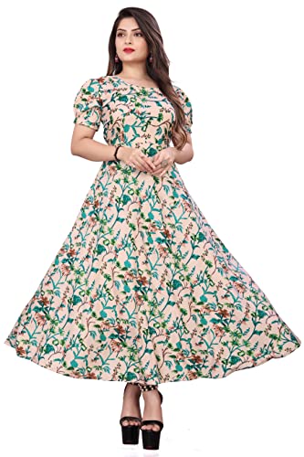 Image of FLARED ALINE MAXI DRESS WITH FLORAL PRINT FOR WOMEN