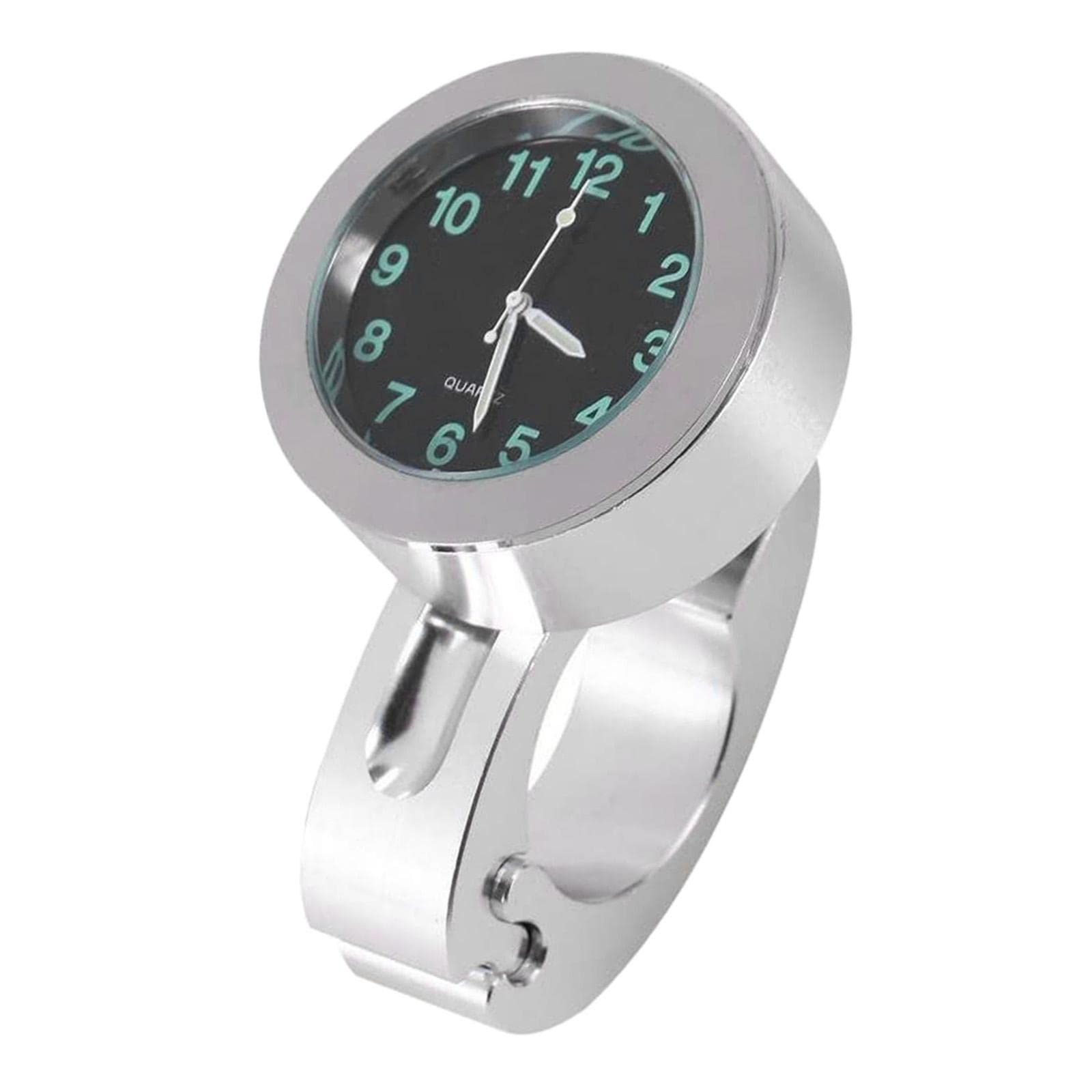Waterproof Motorcycle Handlebar Clock Glow in Dark Bicycle Bike Watch Silver-image-49