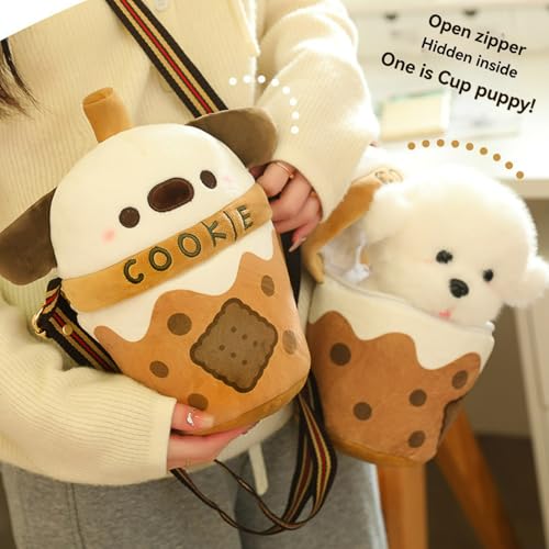 Cute Dog Kawaii Plush Milk Tea Shoulder & Crossbody Bag or Adults Ita Bag3
