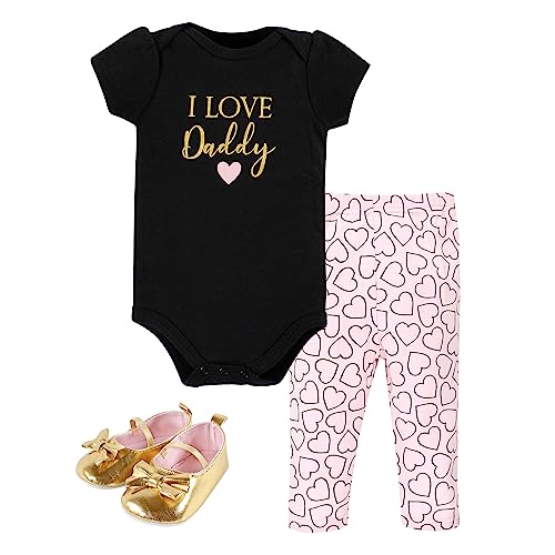 Image of Hudson Baby Unisex Baby Cotton Bodysuit, Pant and Shoe Set