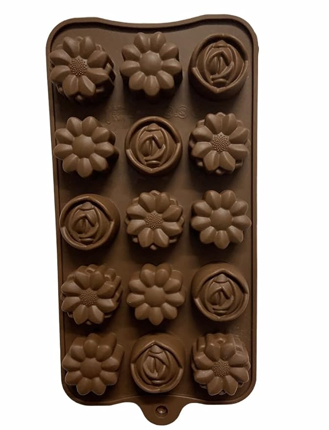 Chocolate Silicone Flower Shaped Mould Amazon.in Home & Kitchen
