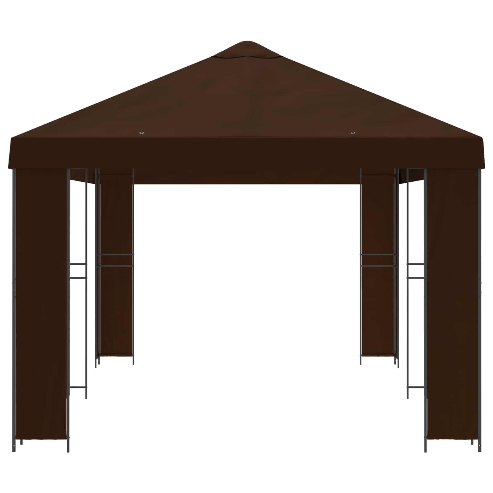 Pawilon ogrodowy, 6 x 3 m, brązowy, z poliestru i stali, 190 GSM
