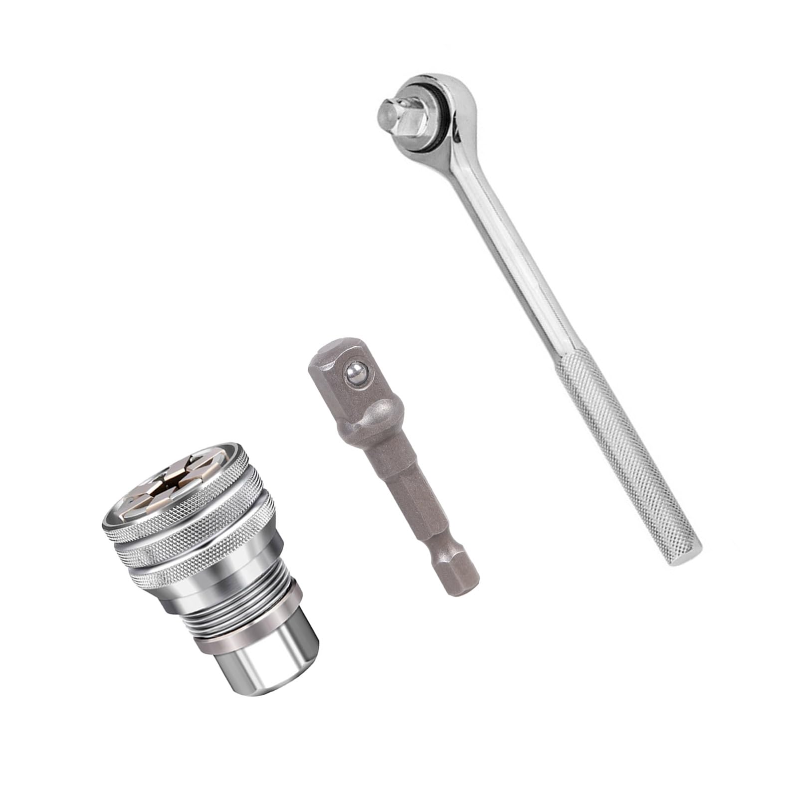 Tsophreniq Set 2 Universally Socket Wrench, 3 / 8Inch Hexagonal Wrench Adapter Set For Drilling And Fastening Manual Socket