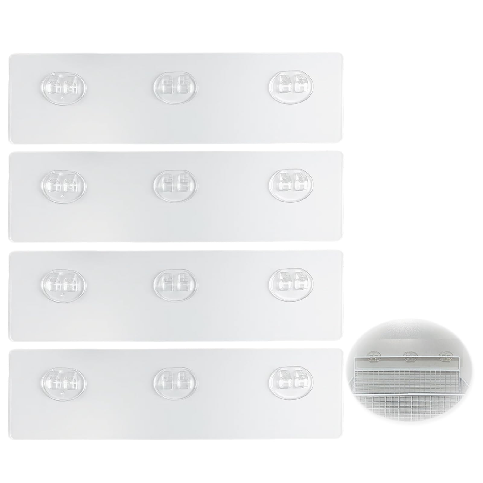 KAIOULU 4pcs 10 2 2 7inch Adhesive Wall Storage Patches Compatible with Shower Caddy Adhesives Ideal for Mounting