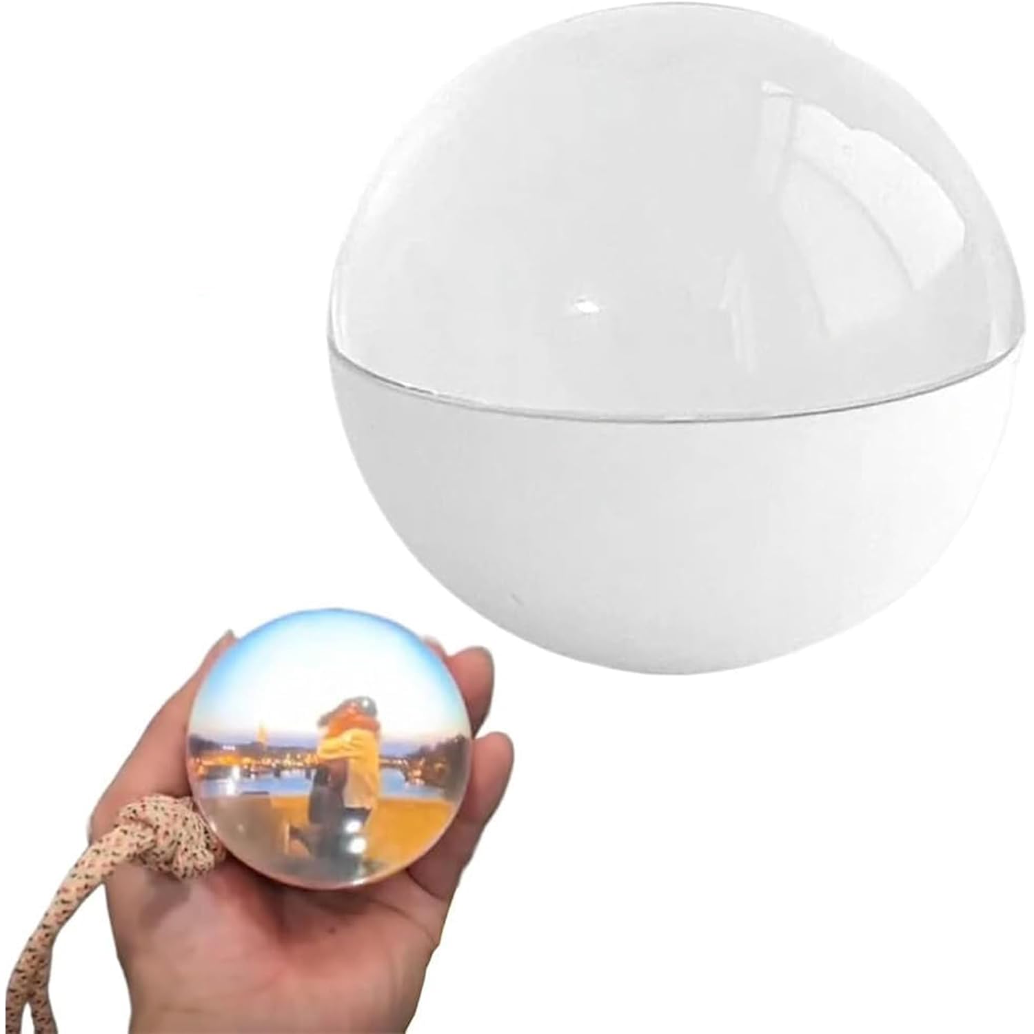 LZTET Video Crystal Ball Video Player,2.7in Digital And Photo Player Ball,Diy Display Ball,Upload Videos Photos For Personalized Customization For Balls Home Decor Gift(Color:White)