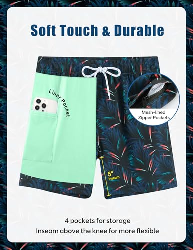 Image of APTRO Men's Swim Trunks with Compression Liner 5 Inch Bathing Suit Beach Swimsuits