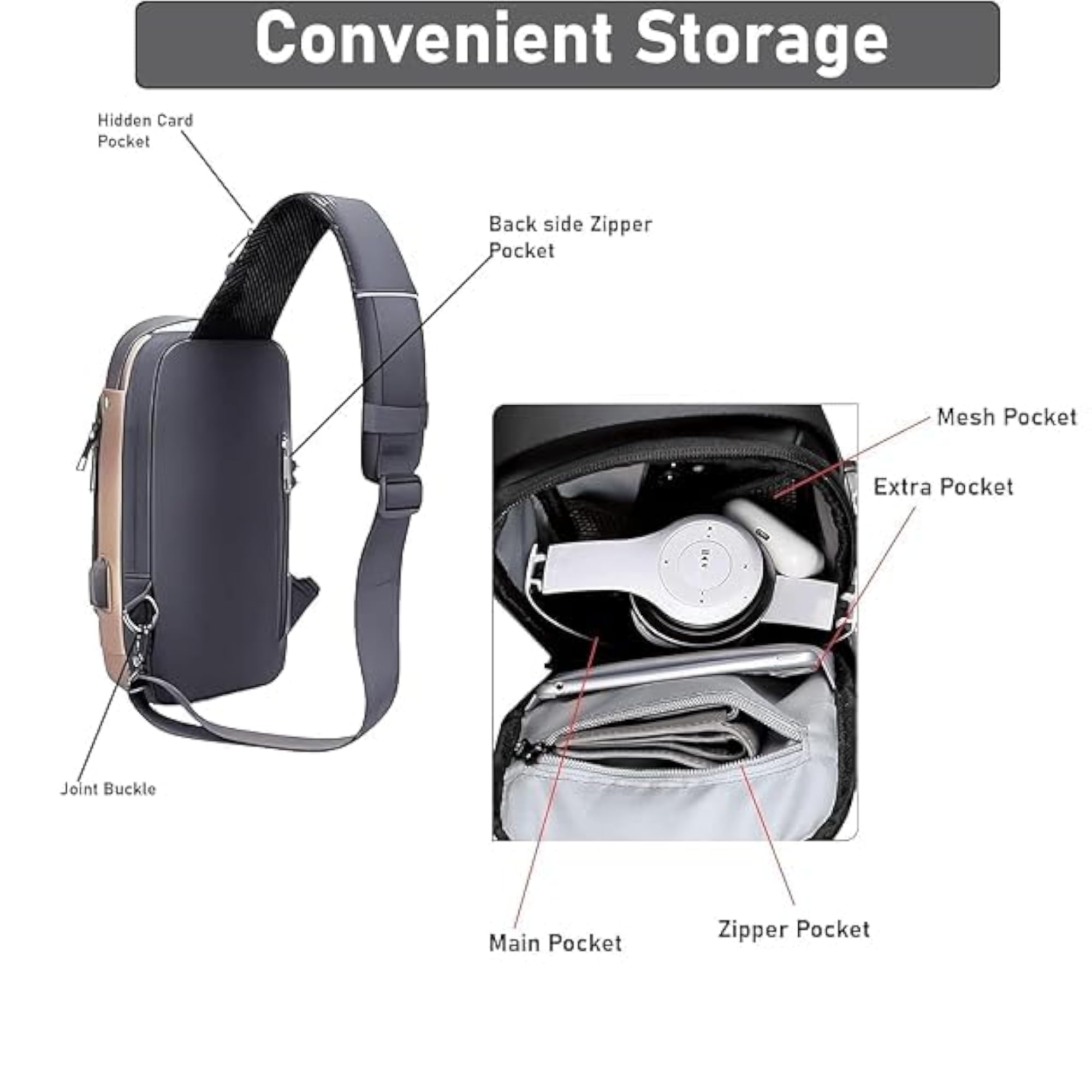Stylish Crossbody Sling Bag for Men & Women