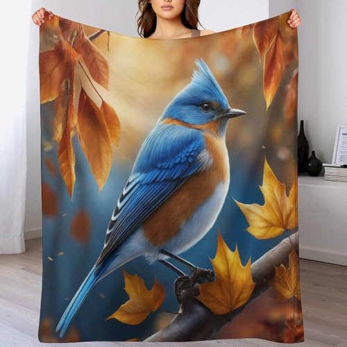 Manta de franela de pájaros para sofá cama mullida de 150x200 cm 2