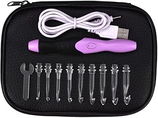 CORHAD Conjunto De 45 Peças Agulhas De Crochê Pretas Acessórios De Costura Agulhas De Tricô Modernas Agulhas De Crochê LED Conjunto De Agulhas De Crochê