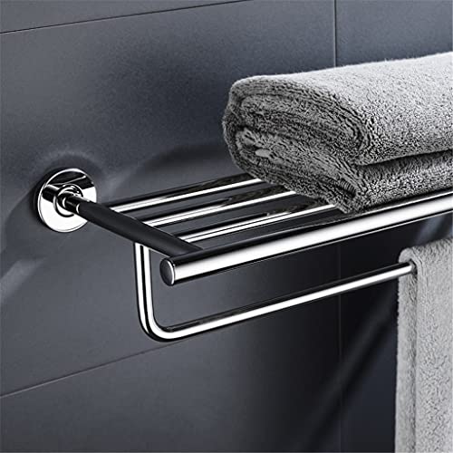 Rangement linge de bain compact grâce au double porte-serviette mural inox - 7